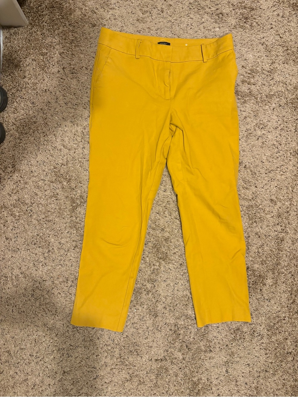 Ann Taylor Women's Mustard Yellow Cropped Chino Pants